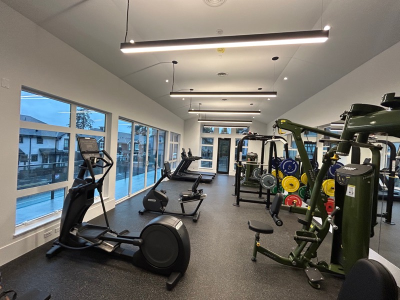 Building fitness room finished and ready for residents