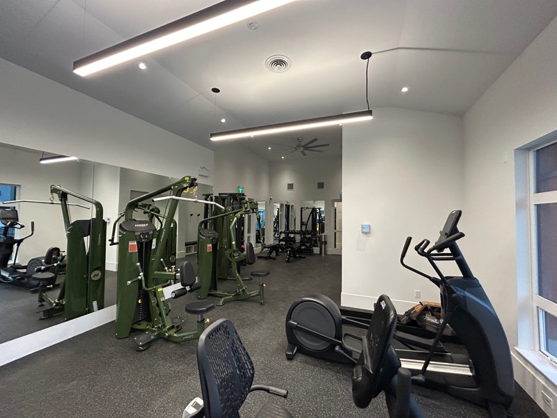 Weight room in a residential amenity space