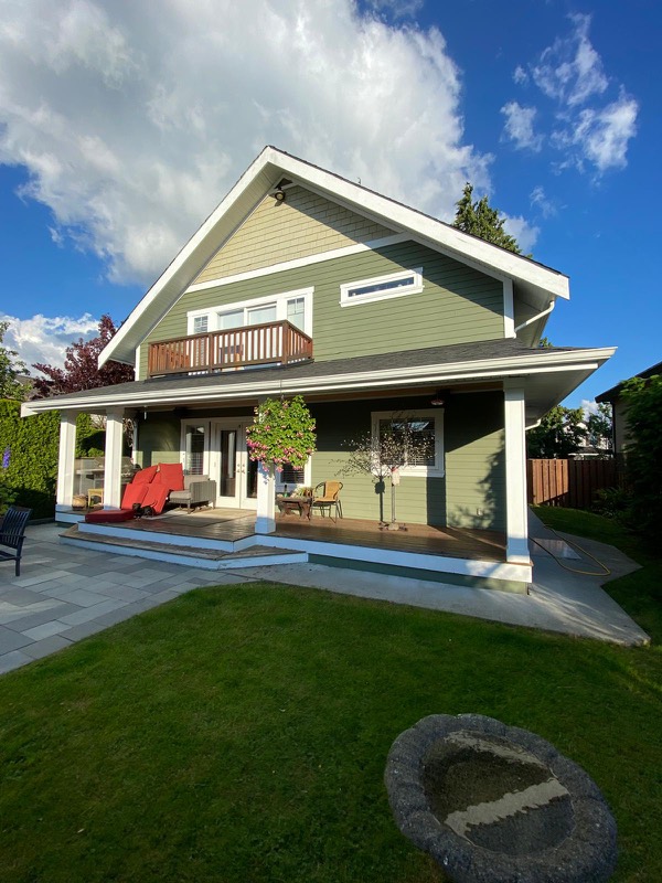 Two-storey craftsman home after exterior finishing